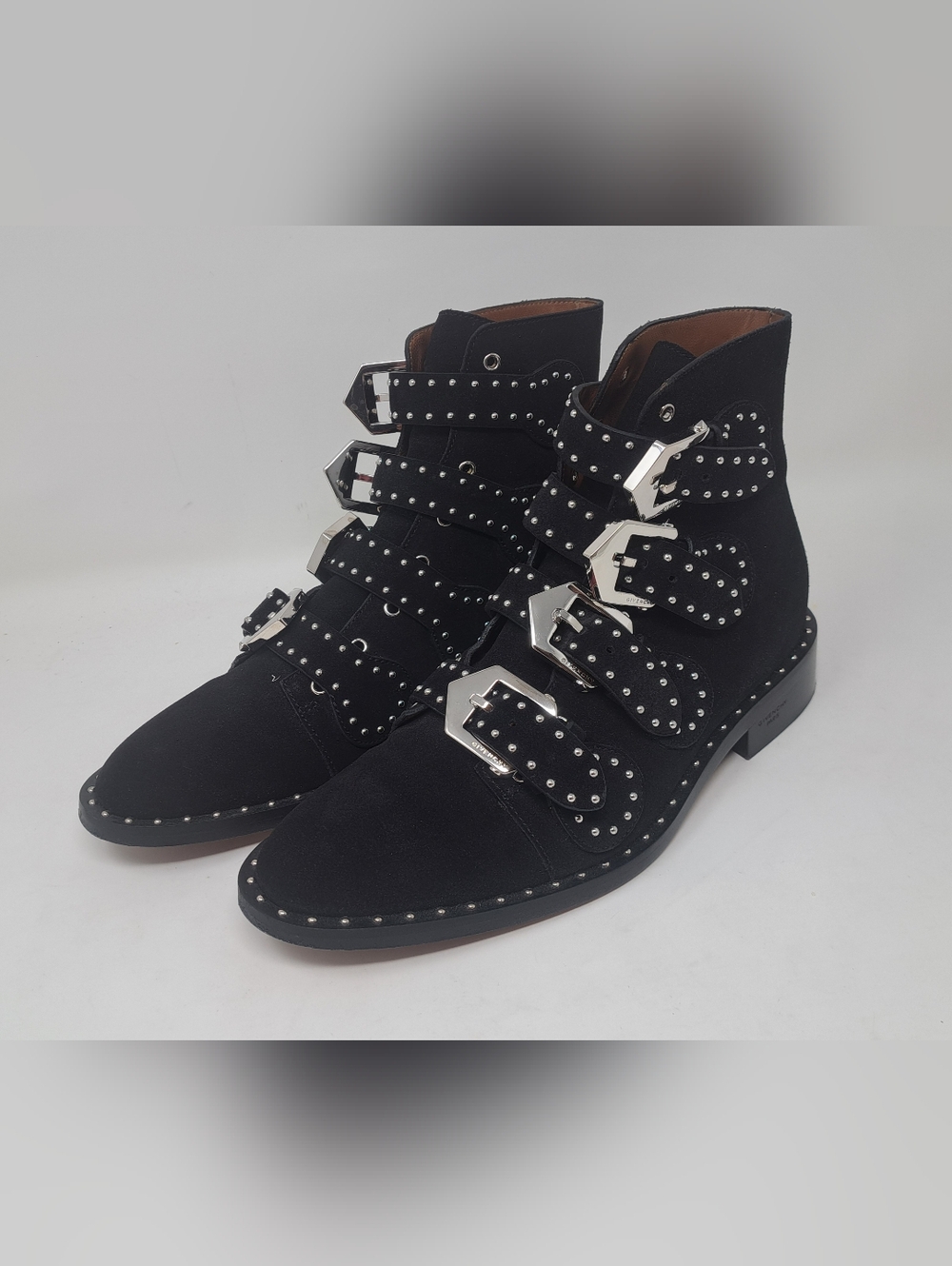 Givenchy Paris Women's Ankle Boots Studded Suede Straps Italy 36.5 EU / 6.5 US - Picture 15 of 16